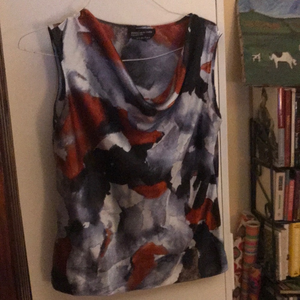 Stretchy cowl-neck blouse; very pretty and in great condition